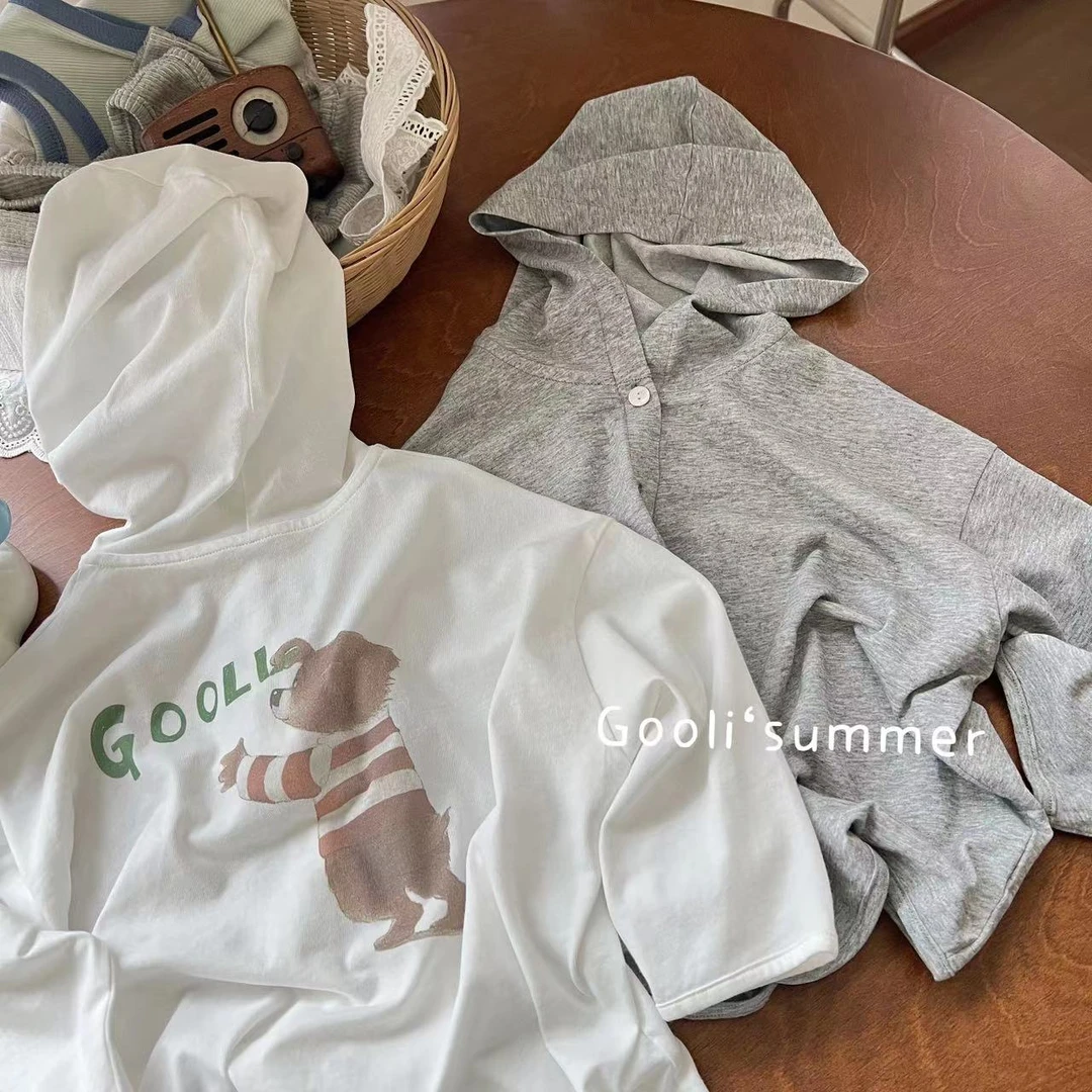 【古里现货】夏款上新儿童韩版时尚夏款防晒衣空调服连帽小童23211