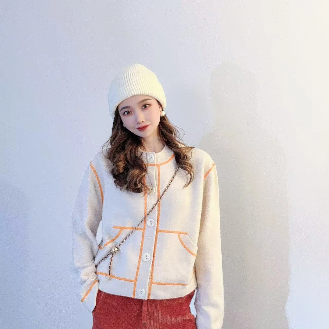 GIRDEAR/哥弟时尚精品小香风棉花糖百搭显瘦圆领外套开衫1499220