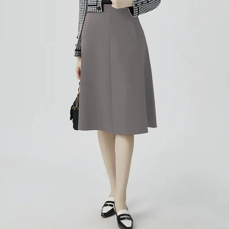 GIRDEAR/哥弟轻职场优雅气质高腰中长款春季赫本裙伞裙1200336