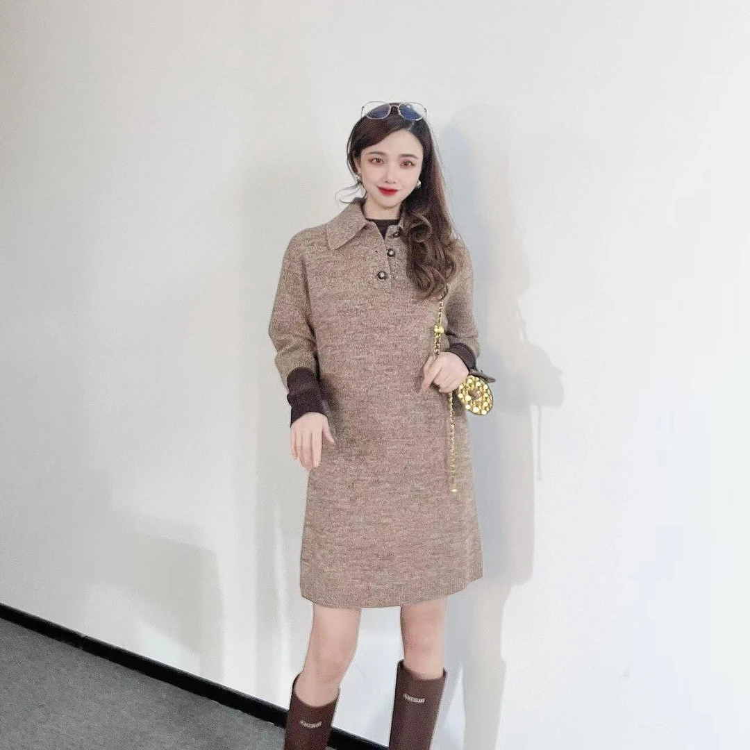 GIRDEAR/哥弟新款翻领纽扣时尚连衣裙1599030