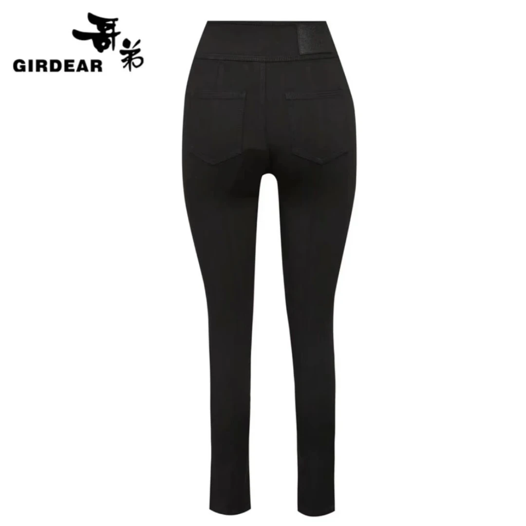GIRDEAR/哥弟秋季新款高腰显瘦百搭修身小脚牛仔裤1100520