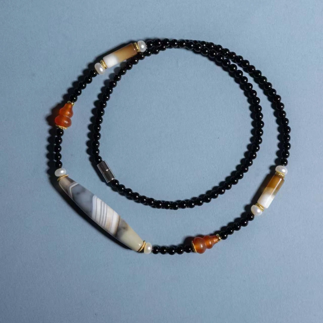 9mm+蓝沁多样缠丝玛瑙珠脖挂 多样性发货发其一不讲故事 只讲品质