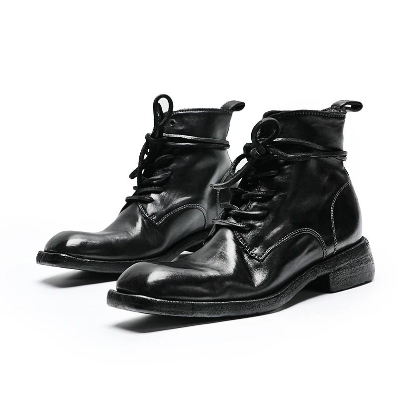 【kuurcce】百搭高帮皮底时尚西部手工鞋马丁靴短靴复古单靴女靴Y