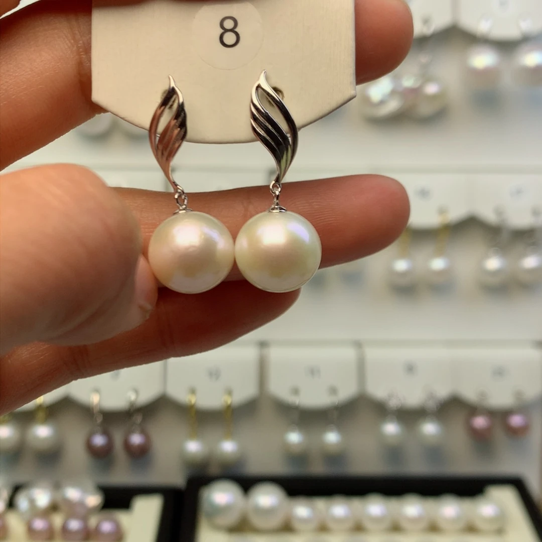 淡水珍珠耳饰银S925镶嵌平***界9522