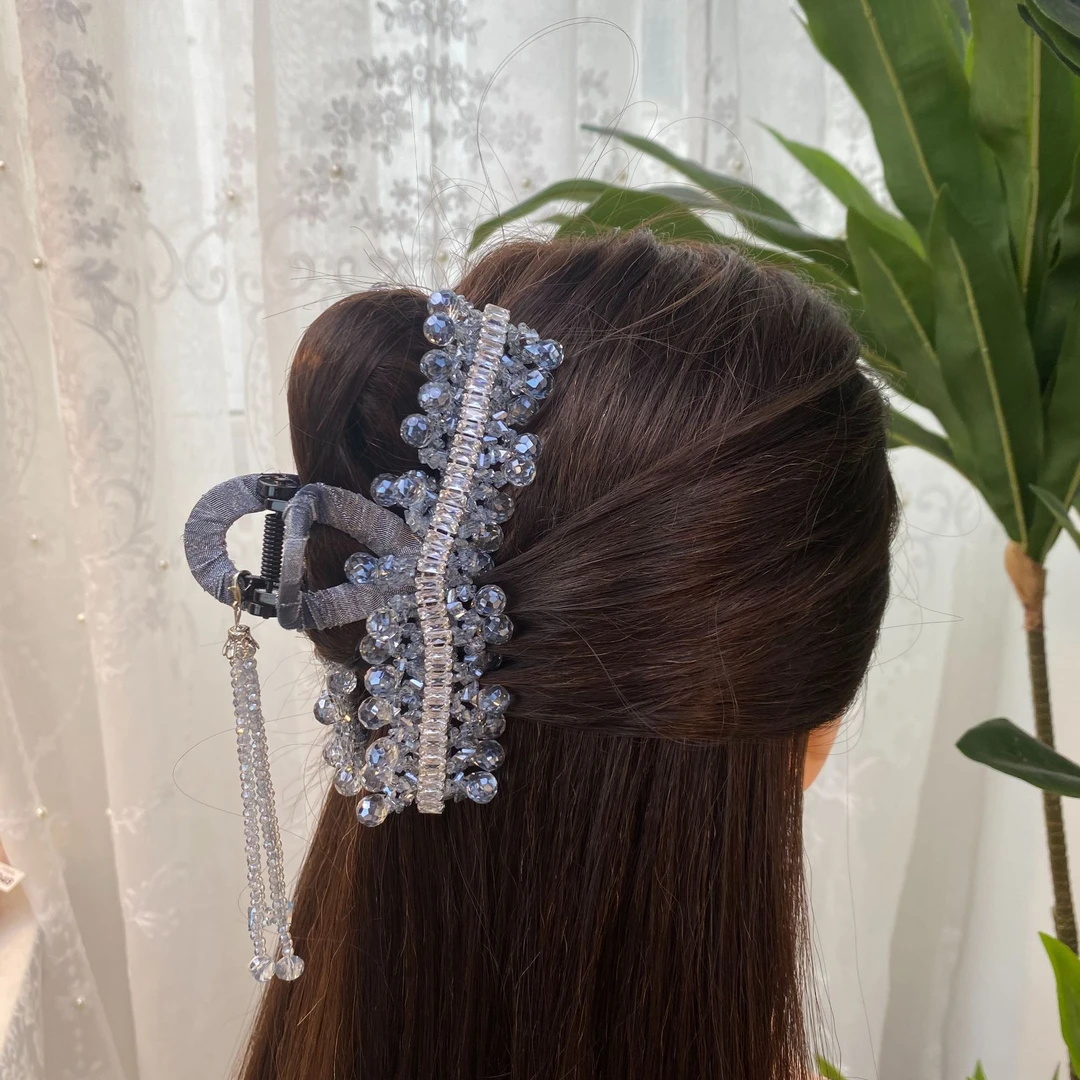 EC205抓夹带流苏13CM发饰气质超仙韩式时尚简约网红发夹发卡