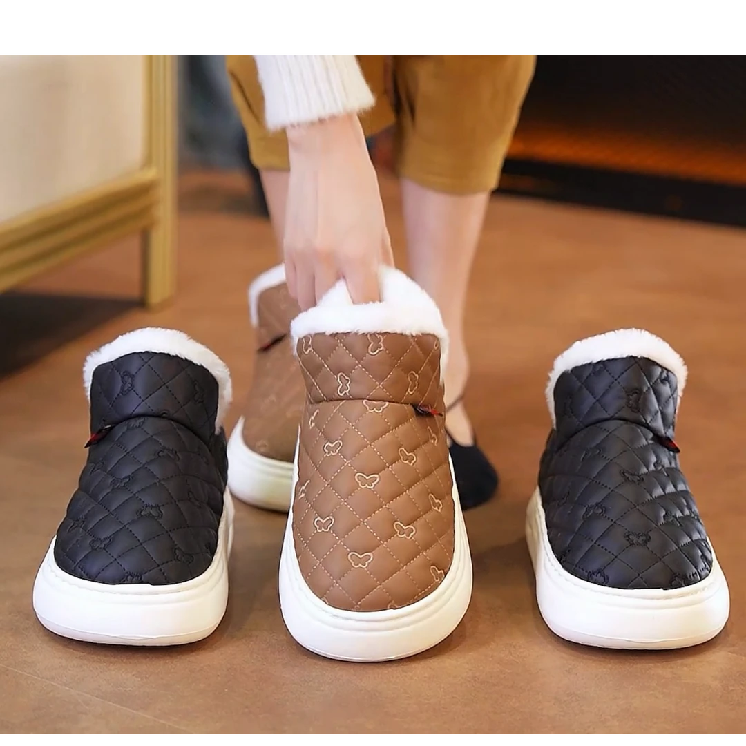 【工厂直销】申花品牌新款女雪地靴加绒加厚保暖时尚软底短筒棉靴