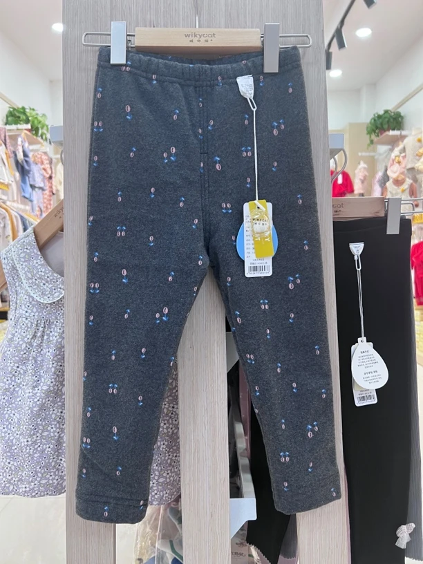 威奇猫女童双层蚕丝打底裤