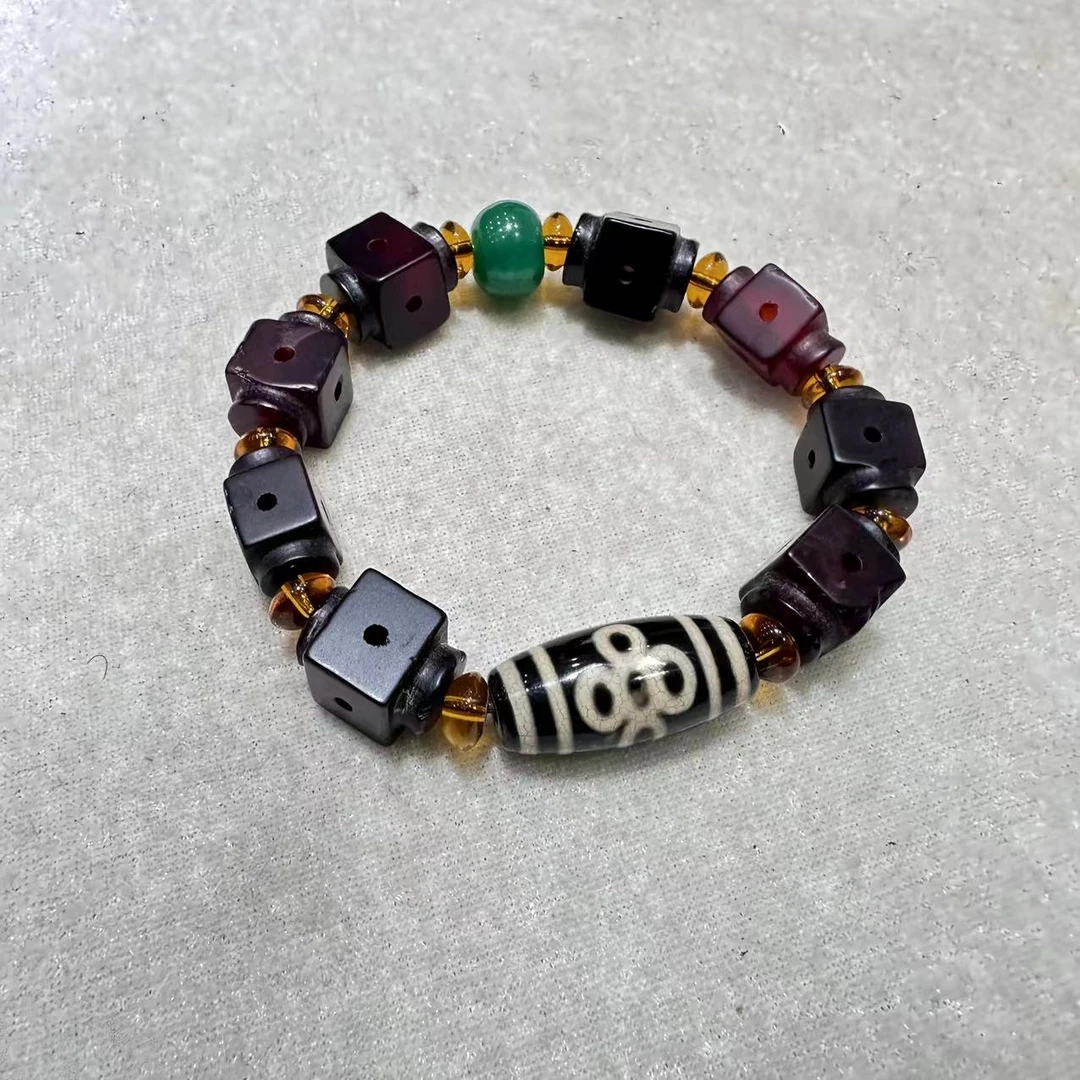 非金属珐琅手链 <米多缘>XLZ四方阵黑白五眼闪电（多样性发货）