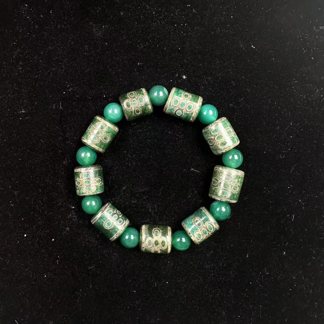 非金属珐琅手链 <米多缘>ZC度母绿复古五眼闪电手串（多样性发货）