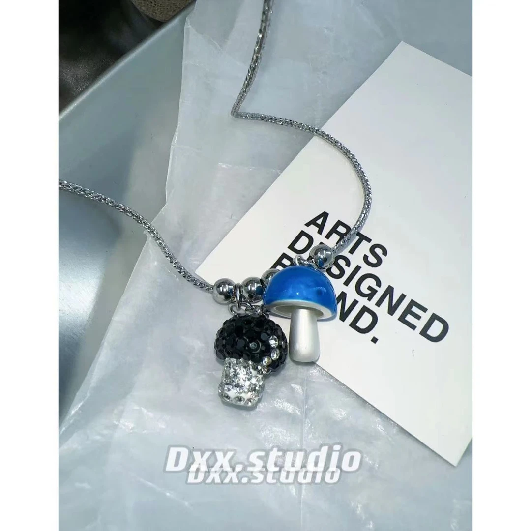 铜合金仿水晶项链 DXX小晰饰品-新品-【ins风蘑菇】项链40558