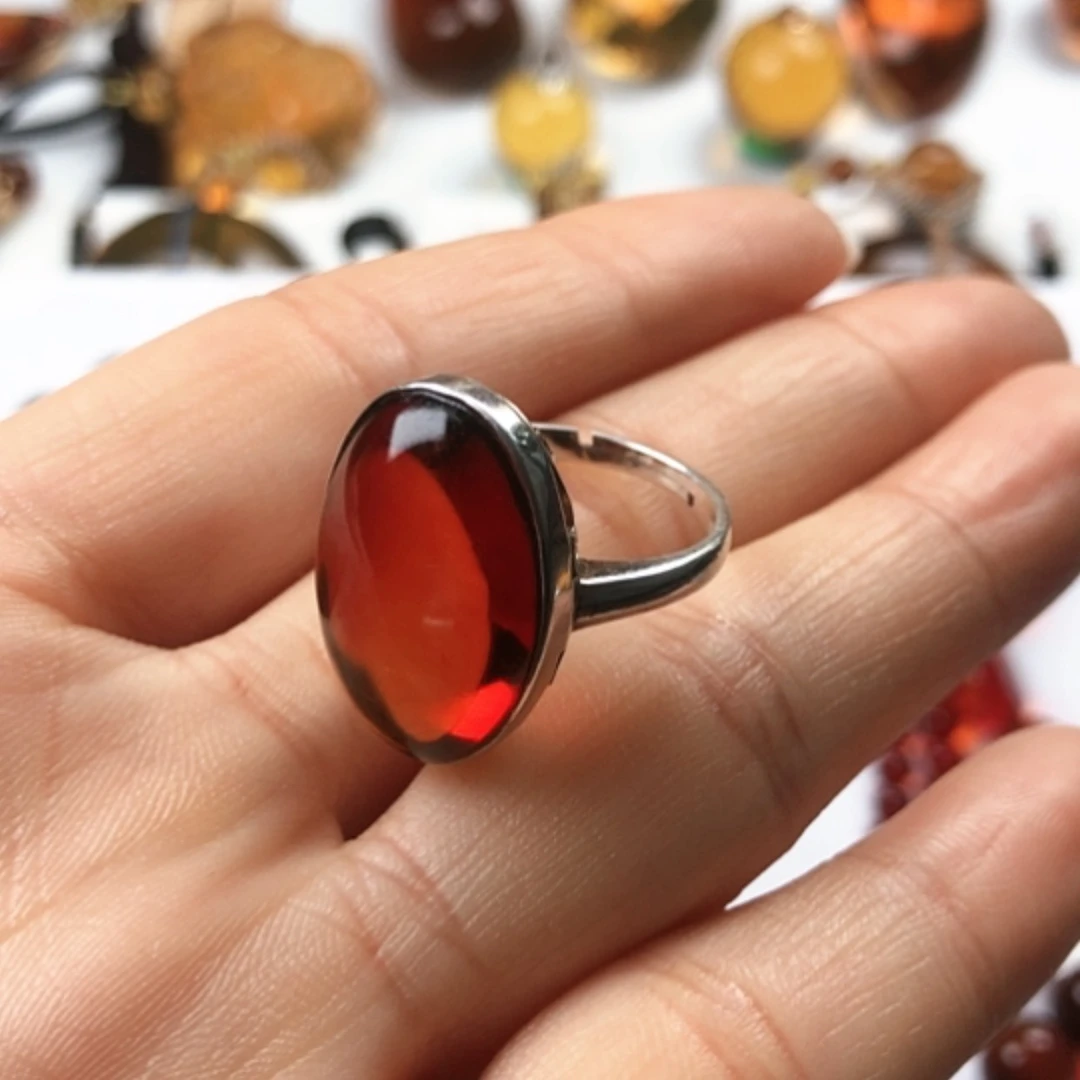 【闪购商品】血珀珠宝奇石银S925镶嵌风