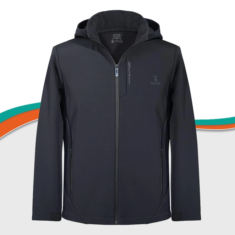 防风冲锋衣男士春秋户外运动透气连帽防水软壳衣弹力宽松