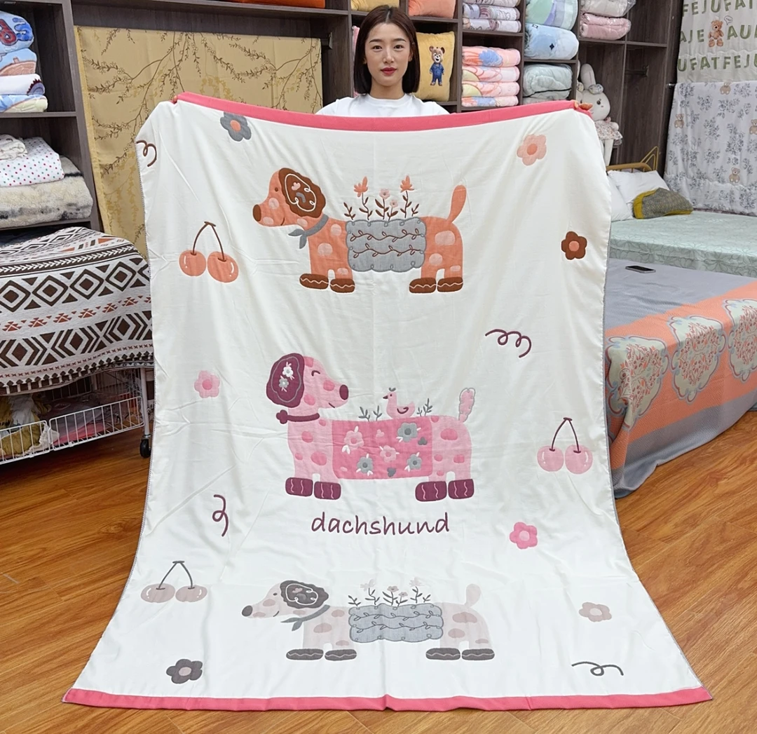 【三只狗】150*200 加厚纱布面包被多层透气纱布