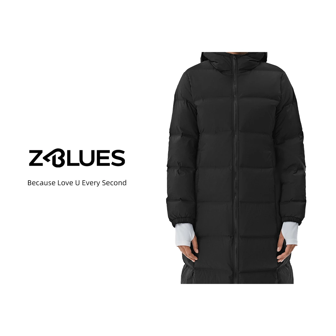 Z.blues【冬日视觉】女款长款合体无缝鹅绒羽绒服YZYDX0255