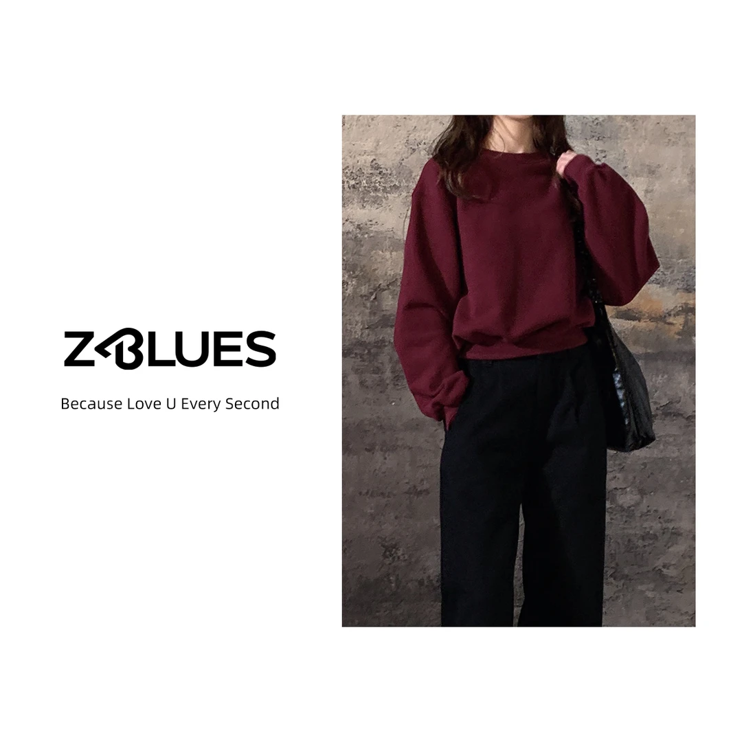 Z.blues【美式LOOK】美式慵懒CHIC棉质运动卫衣YZJXY3860