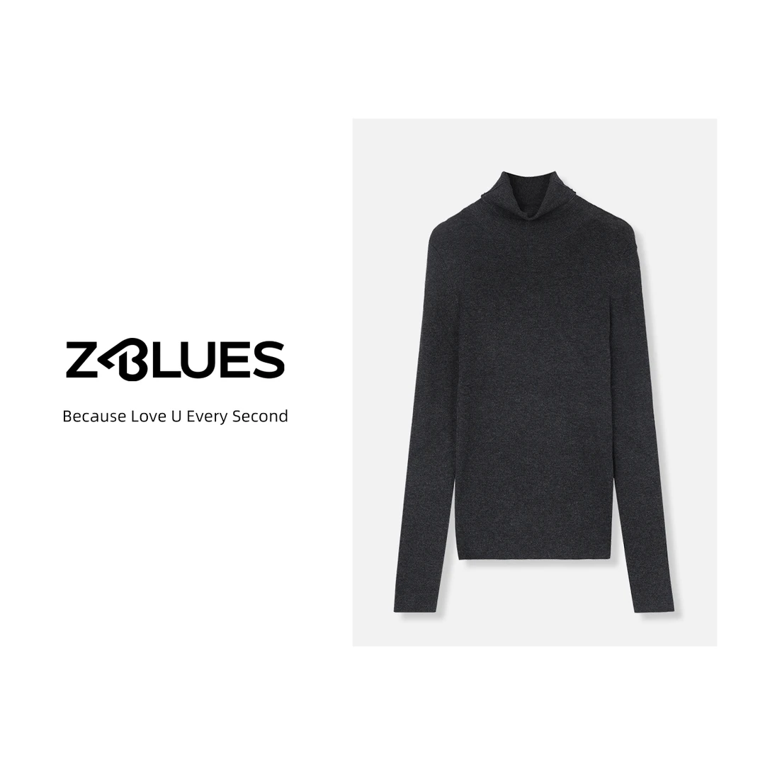 Z.blues【瘦身氛围】三醋酸羊绒混纺气质修身高领打底衫YZQSHA767