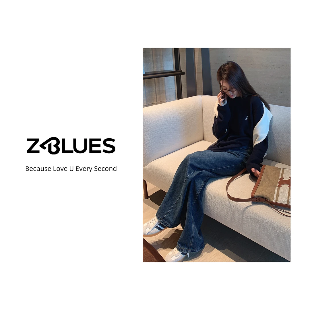 Z.blues【时光馥语】丰沛绒感宽版廓形三色卷边荃棉针织衫YZGZ4037