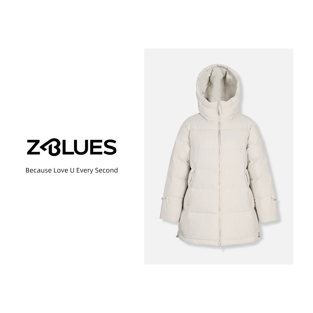 Z.blues【几页写寒冬】时尚柔软保暖休闲中长款羽绒服女YZYDX0175