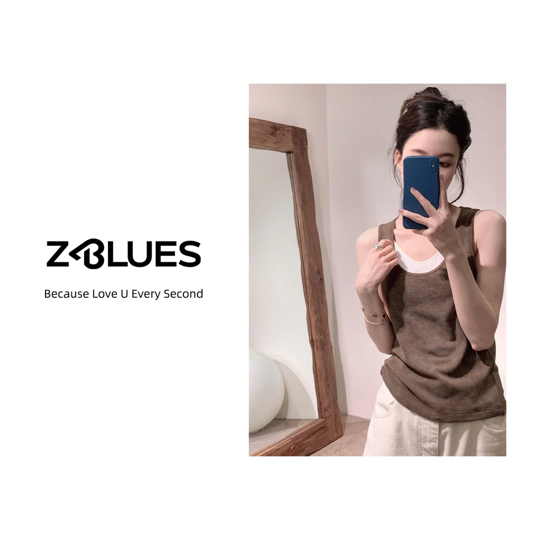 Z.blues【饼住呼吸】时髦小众休闲显瘦居家外搭背心女士YZMPT1120