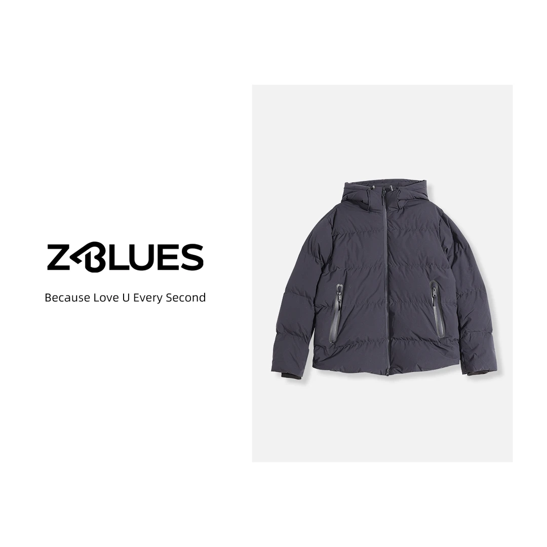 Z.blues【长桥与月】男士鹅绒短款连帽外套保暖厚羽绒服YZYDX0176