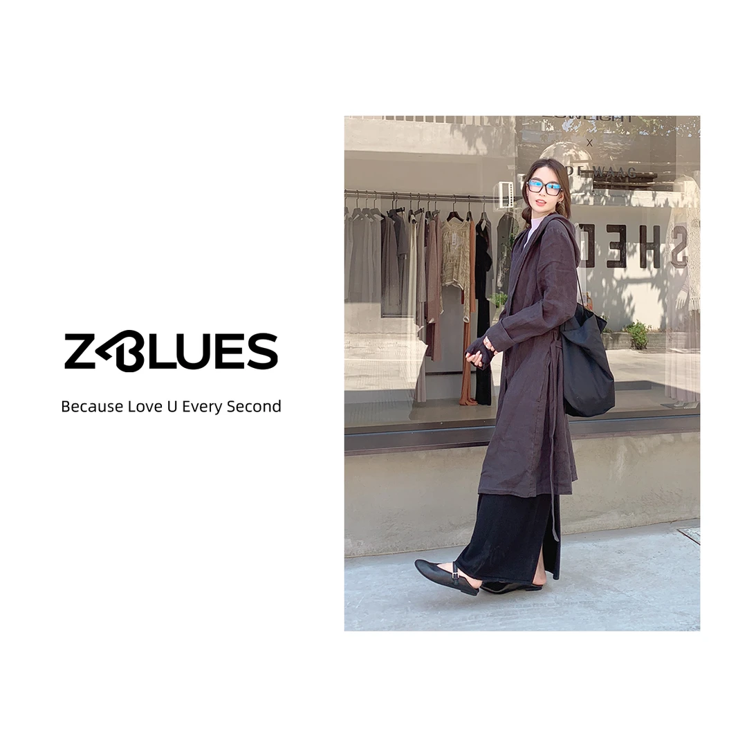 Z.blues【万象归心】亚麻连帽vintage腰带风衣外套YZXP0819