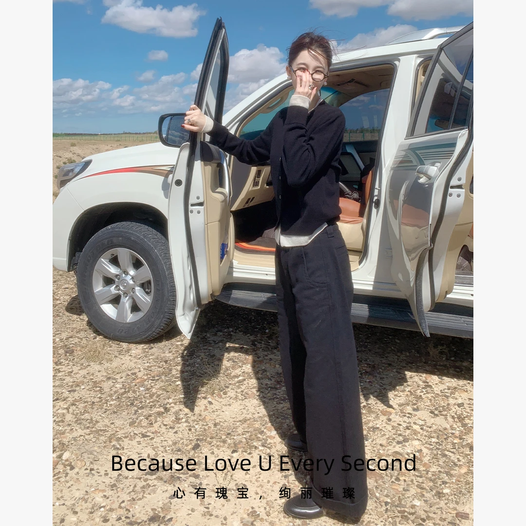 Z.blues【亲儿子】奢极1OO棉双色vintage篙腰直简长裤YZJXY4309