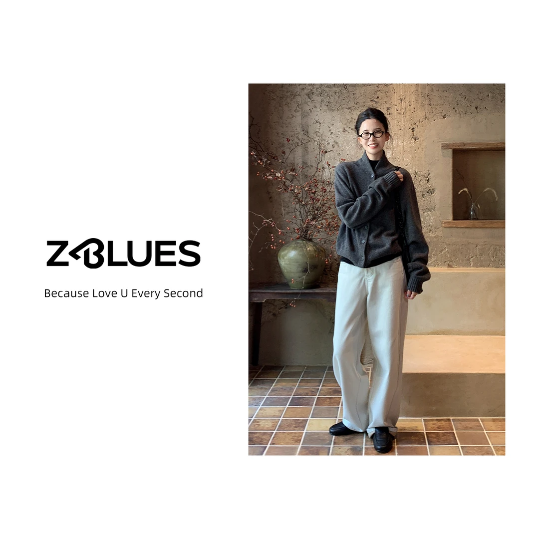 Z.blues【简爱日记】秋冬安全感羊毛混纺女立领开衫YZXG4123