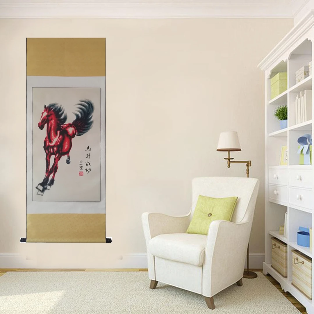 蔚县多层套色剪纸 悲鸿马 马到成功 家居装饰 外事礼品挂画
