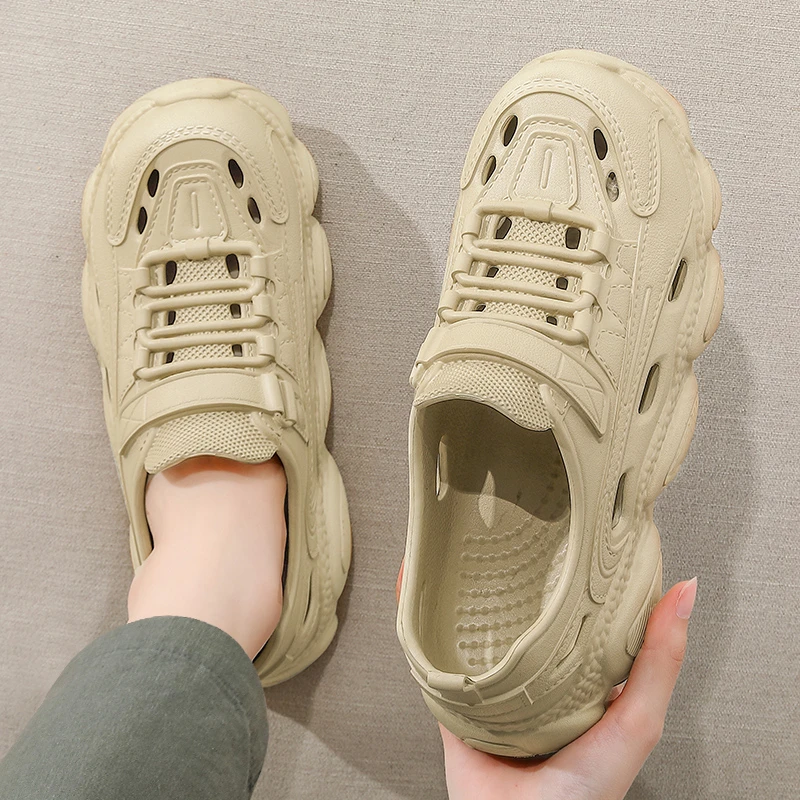 洞洞鞋男款夏季开车防滑两用厚底踩屎感包头拖鞋男士外穿沙滩凉拖