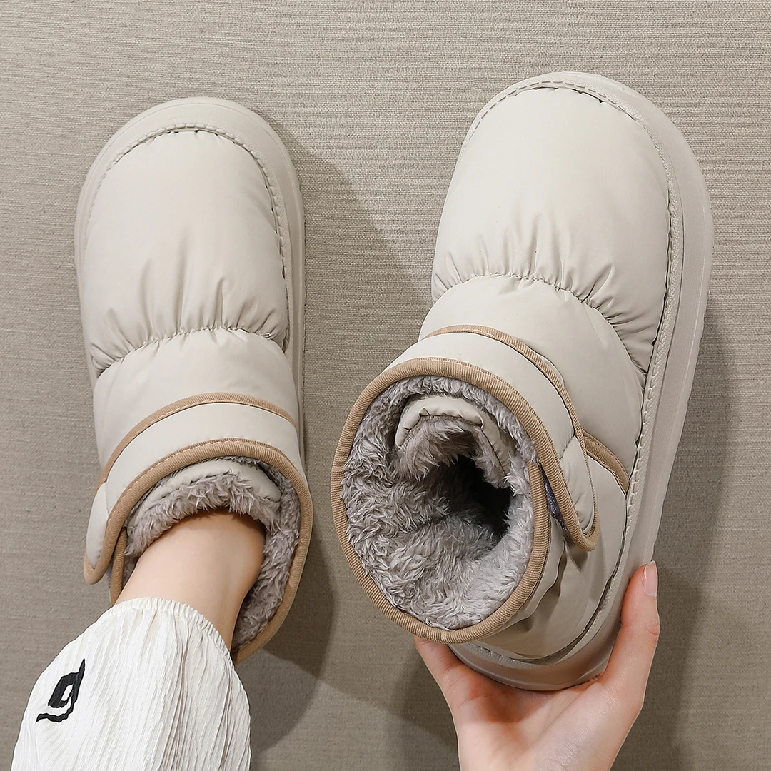 防水棉拖鞋女士高帮包跟外穿2025新款厚底加绒加厚保暖防滑棉鞋女
