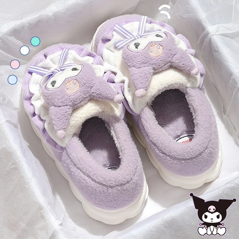 库洛米棉拖鞋女生包跟三丽鸥正版2025新款居家室内防滑厚底棉鞋女
