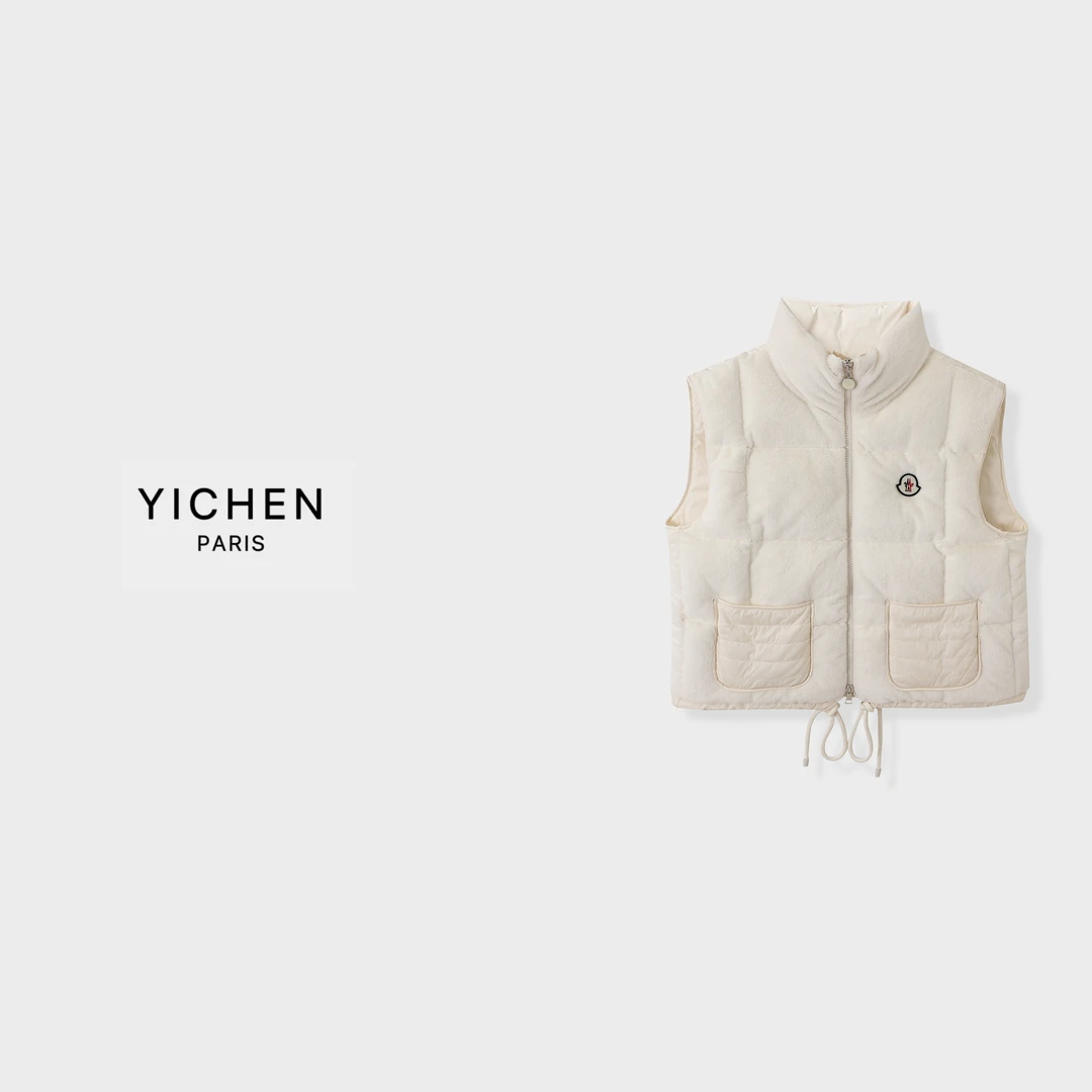 YC 滑雪系列双口袋徽标羽绒毛毛马甲-4048