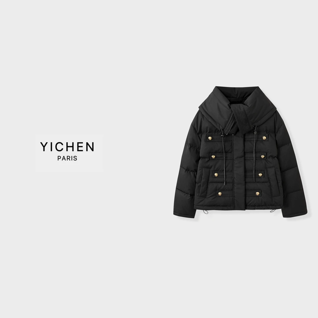 YC 黑金系列翻领短款百搭羽绒服-4051