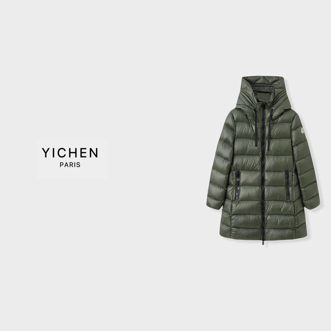 YC 经典【suyen】A版连帽中长黑色/军绿羽绒服-4070
