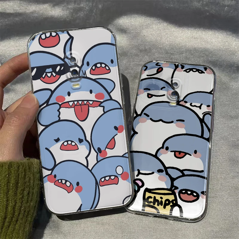 OPPOr15梦境版r17 r15x手机壳萌宠鲨鱼透明k1薯片r15软套可爱男女