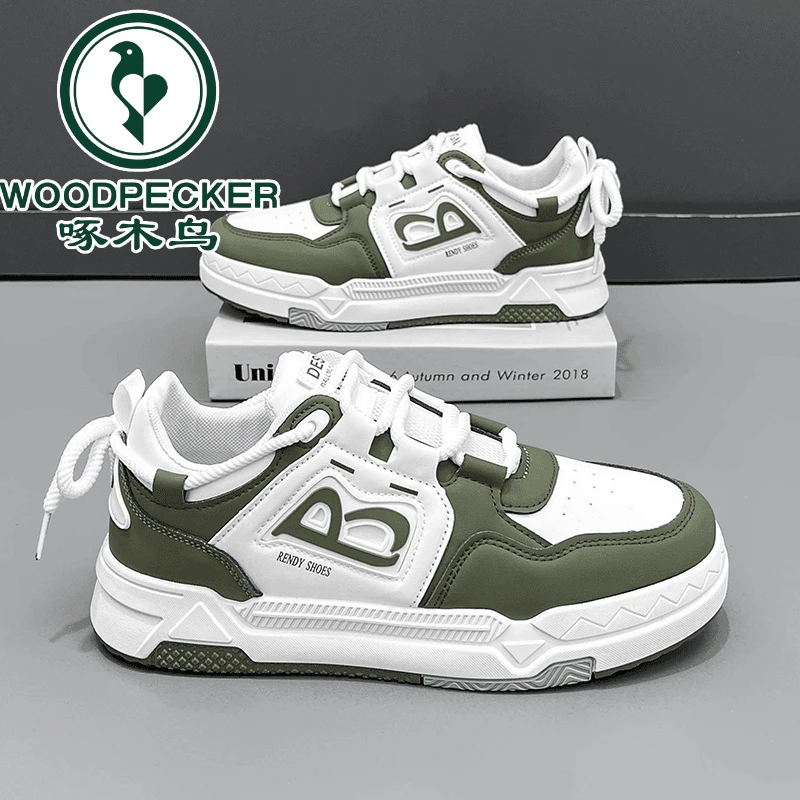 【啄木鸟正品】男鞋夏季透气小白板鞋休闲百搭青少年运动一脚蹬潮鞋