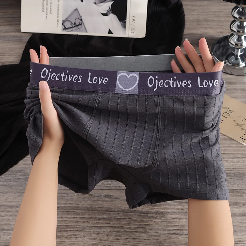 个性棉质男士内裤男休闲运动透气平角裤潮流舒适男生四角裤衩短裤