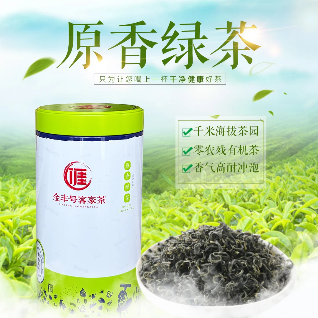 绿茶 高山云雾茶 紫金蝉茶 中哥说客家茶 小叶种有机绿茶罐装125g