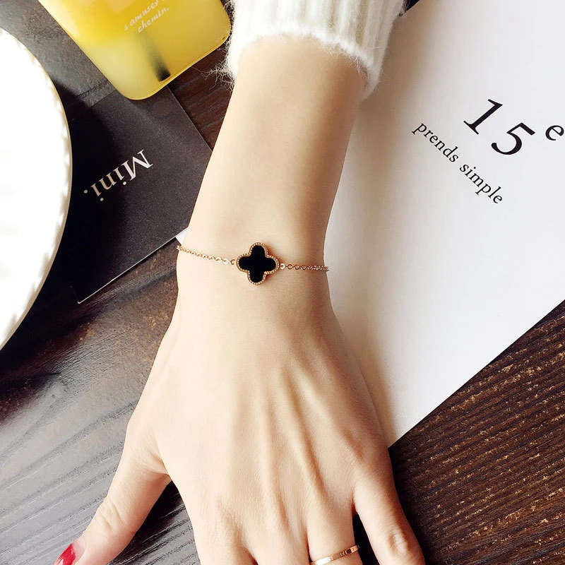 合金手链 四叶草手链