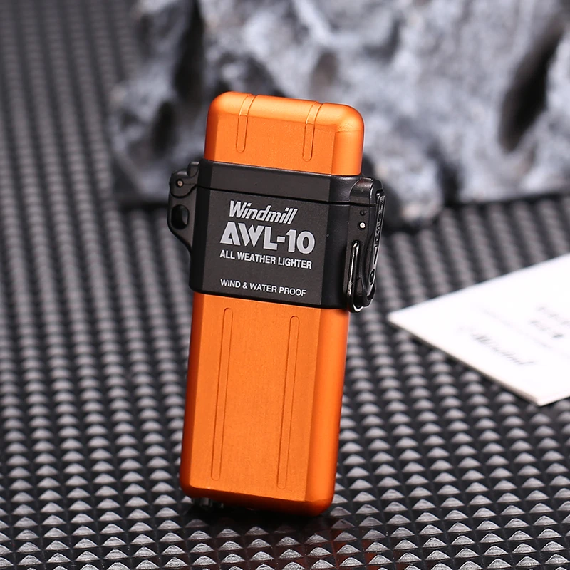日本风车打火机WINDMILL户外防风防水个性轻便脉冲火机超薄方便新