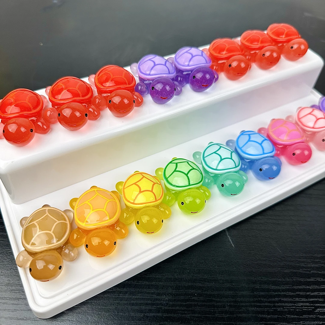 【直播拆！欧两个颜色】5cm*3.5cm中号 DIY树脂夜光乌龟创意摆件饰品