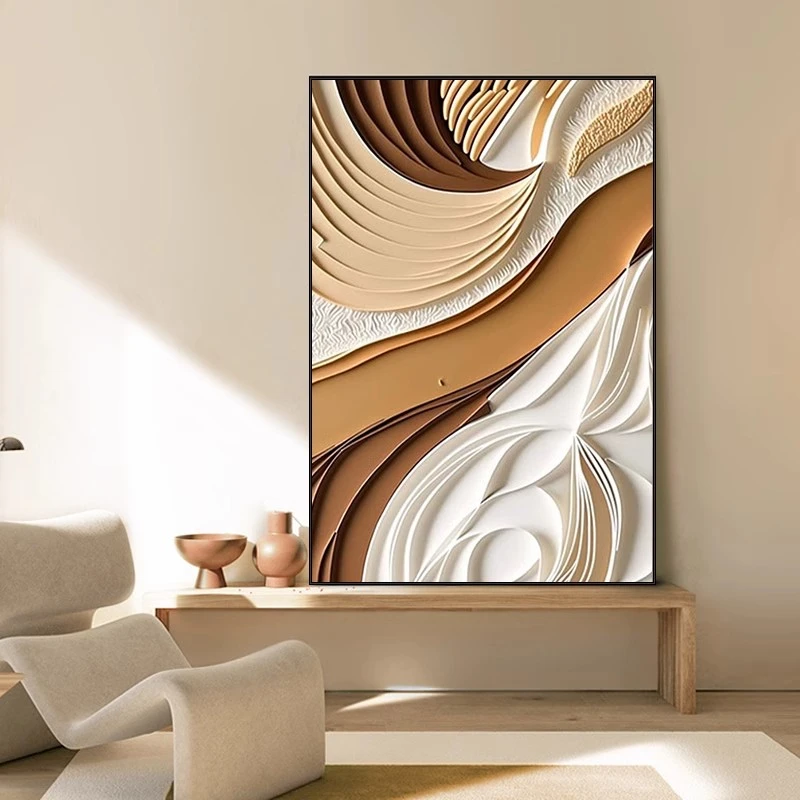 【东方画廊】玄关入户门正对门卧室肌理客厅挂画抽象油画几何装饰画