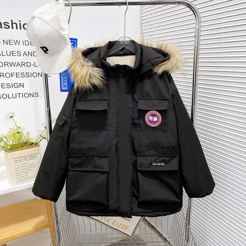 冬季新款女童冲锋衣外套休闲宽松洋气保暖潮童外套zb3991简约童品