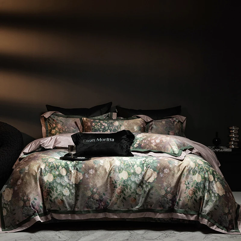 【慕盛】莫奈花园 高奢私人订制复古油画风全棉四件套大气数码印花