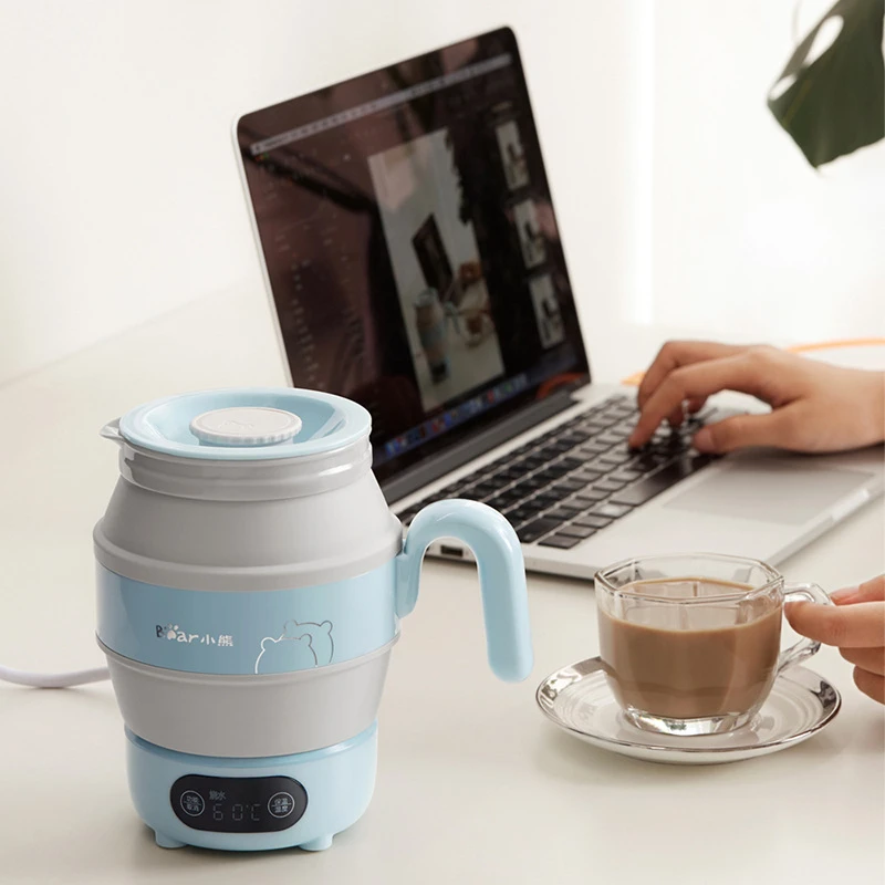 【新疆包邮】小熊折叠电水壶旅行便携小电热水壶烧水壶0.6L微电脑