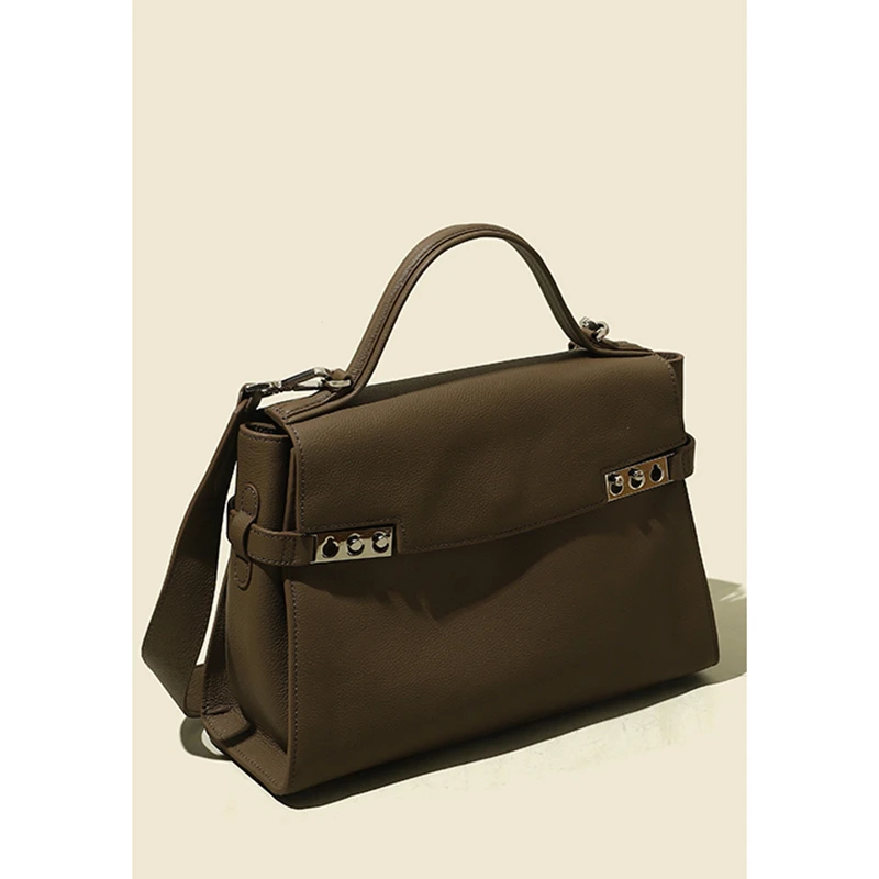 法国TOUCH MISS头层牛皮托特包女新款通勤手提包大容量单肩斜挎包