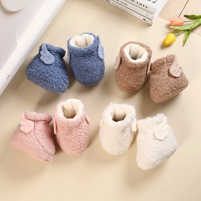 婴儿鞋子秋冬季加厚棉鞋男女宝宝加绒保暖鞋软底不掉鞋0-6个月1岁