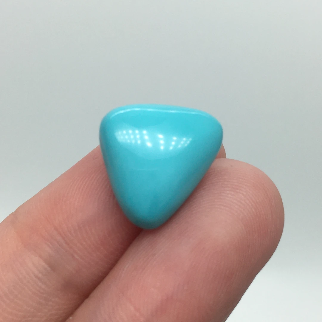 原矿绿松石高瓷蓝蛋面14mm1.6g可镶嵌戒指或吊坠随意DIY盘玩即无