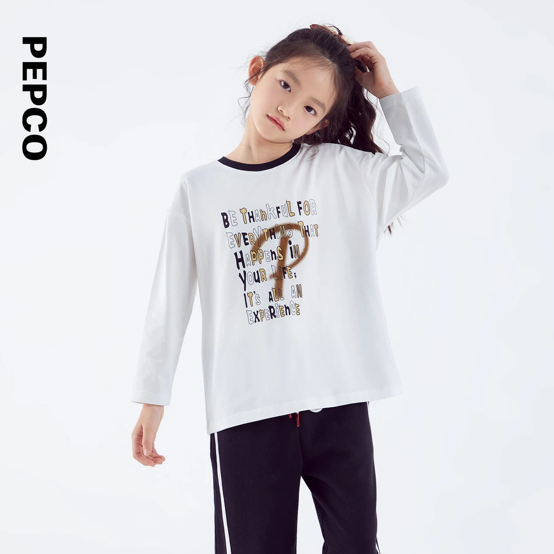 小猪班纳童装春装新款儿童长袖T恤中大童女童上衣潮822415117