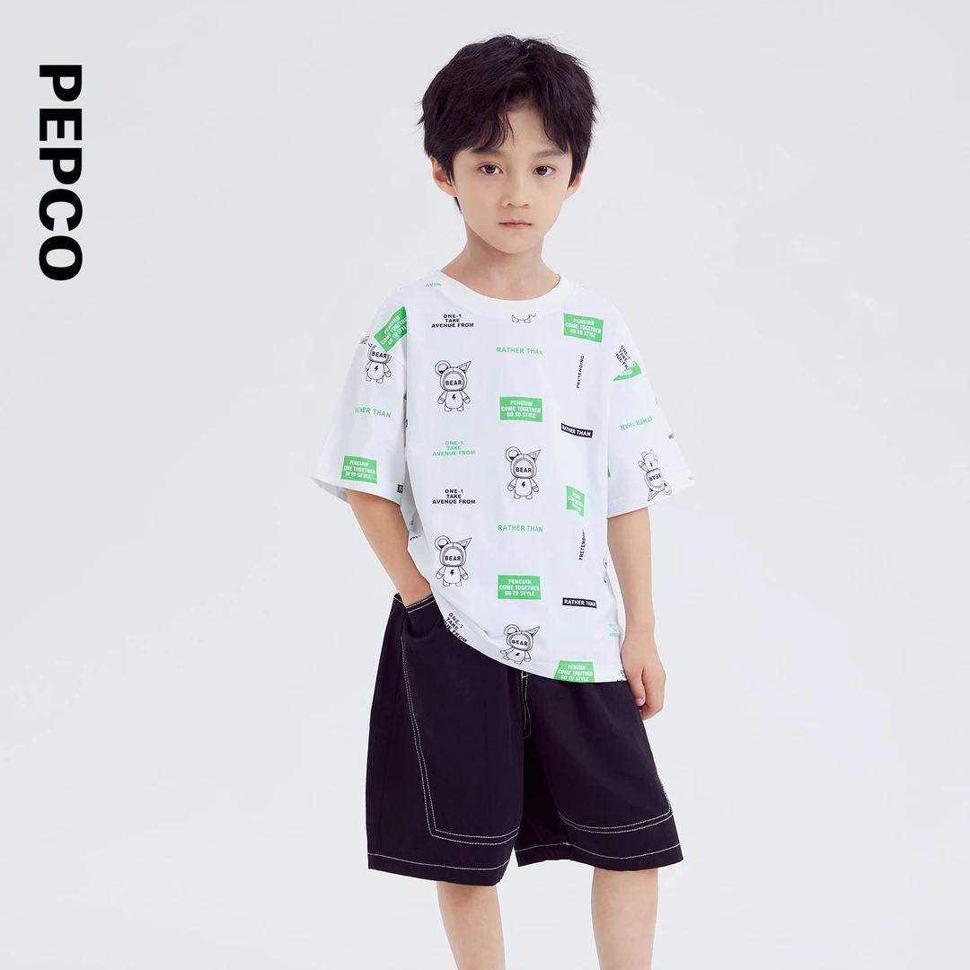 小猪班纳童装24夏装新款儿童短袖T恤中大童男童圆领上衣812425180